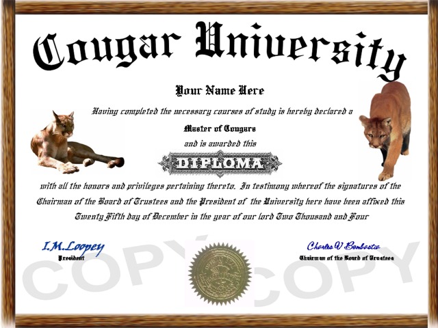 cougar diploma