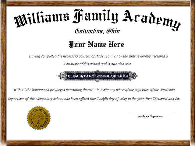 elementary school diploma