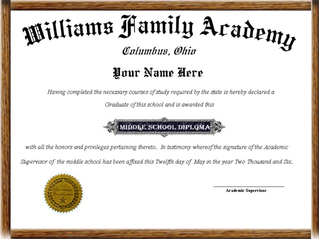 middle school diploma