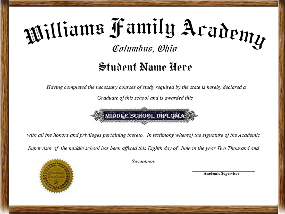 middle school diploma
